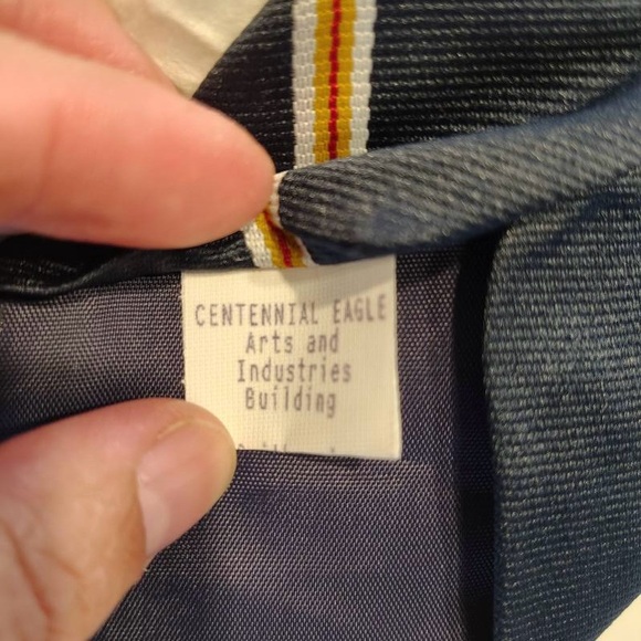 Vtg 1988 Smithsonian Centennial Eagle Necktie Navy Patriotic Mens Tie 54” - Picture 5 of 8